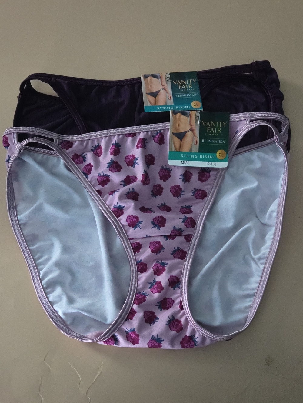 Vanity Fair Illumination String Bikini Panties - Set Of 2 Size 7 L